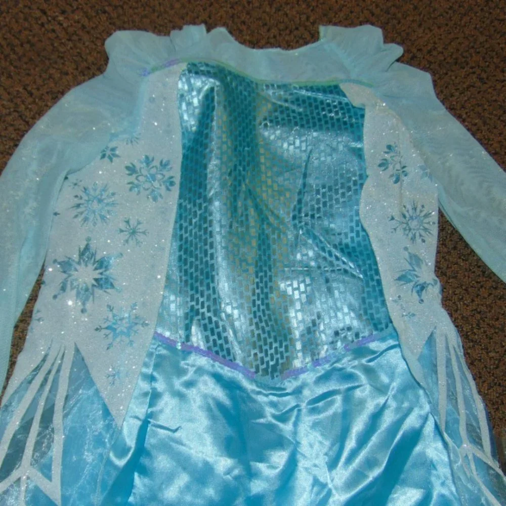 Princess Elsa Halloween Costume 7/8 Dress, Ring, Wand Disney Frozen Girls